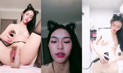 170CM新人甜美小妞！纖細美腿制服黑絲！電動假屌猛捅嫩穴，爽的流白漿