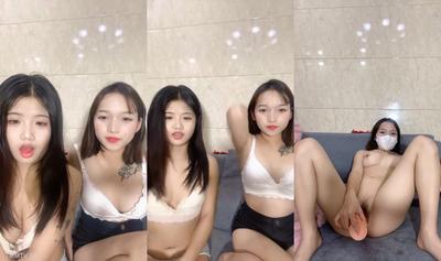 呆萌乖巧妹妹！和閨蜜一起雙女秀！假屌插粉嫩小穴，輪流上場自慰，搞得嫩濕噠噠