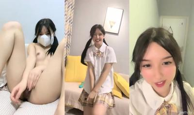 トップスタナーと美少女！ダブルポニーテールのJKコーデ！元気と甘さに溢れ、太い唇とオマンコで瓶の中でオナニー、穴を擦って挿入、最高です
