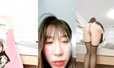 Yujie Fanは気質と美しさに満ちています！料金所を強く要望します！バスルームでシャワーを浴びてメイド服を着て大股開き
